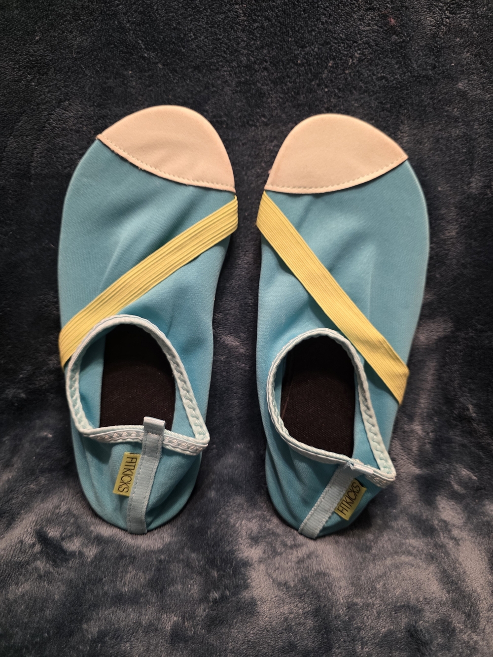 Teal Women's Slip-On Yoga Footware with Lime Green Strap
